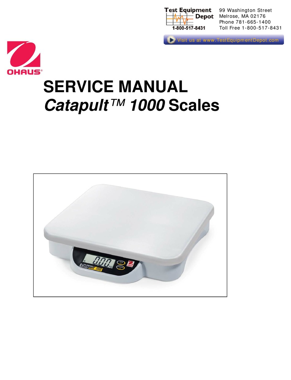 Ohaus Catapult 1000 Service Manual Pdf Download Manualslib