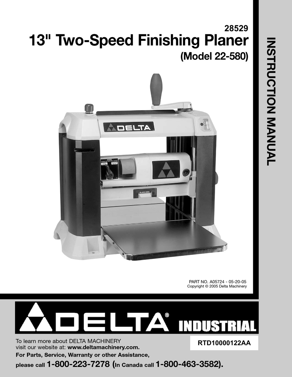 DELTA 22-580 INSTRUCTION MANUAL Pdf Download | ManualsLib