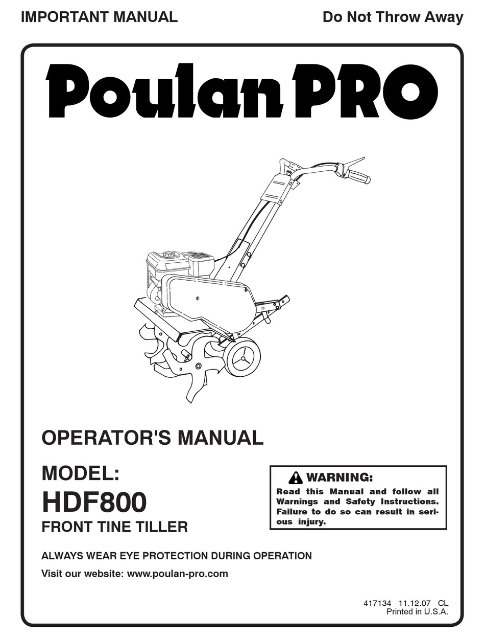 Details about   Poulan Pro 33cc Tiller Cultivator 8" Tines EASY TO HANDLE TOUGH JOBS 