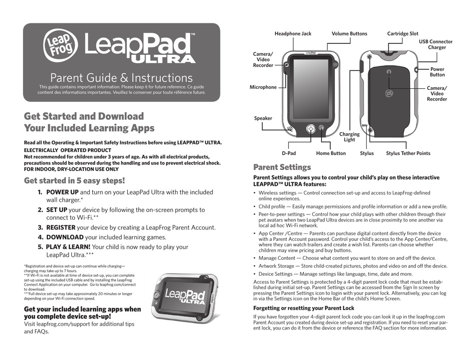 Intelligently Designed with Gomadic TipExchange Gomadic High Output Home Wall AC Charger Designed for The Leapfrog LeapPad Ultra with Power Sleep Technology 