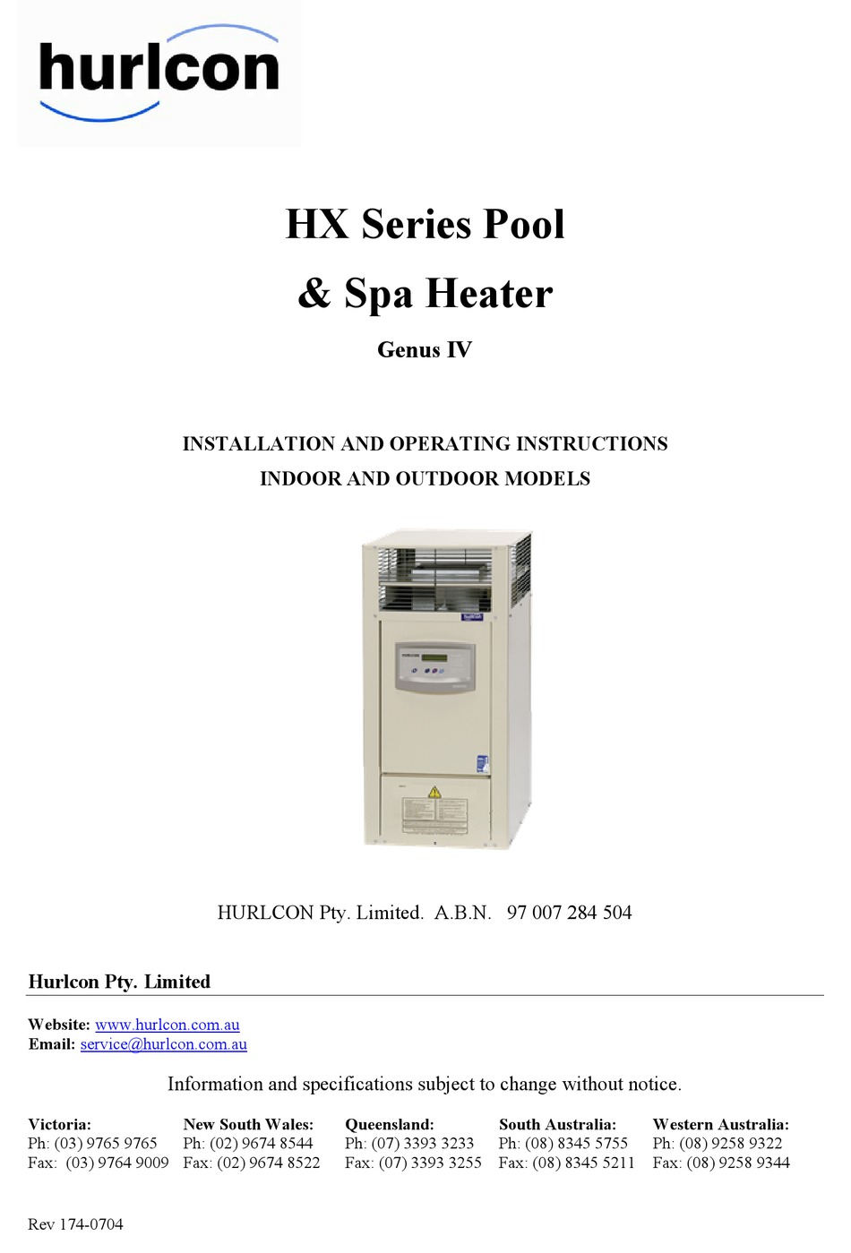 HURLCON HX SERIES INSTALLATION AND OPERATING INSTRUCTIONS MANUAL Pdf  Download | ManualsLib