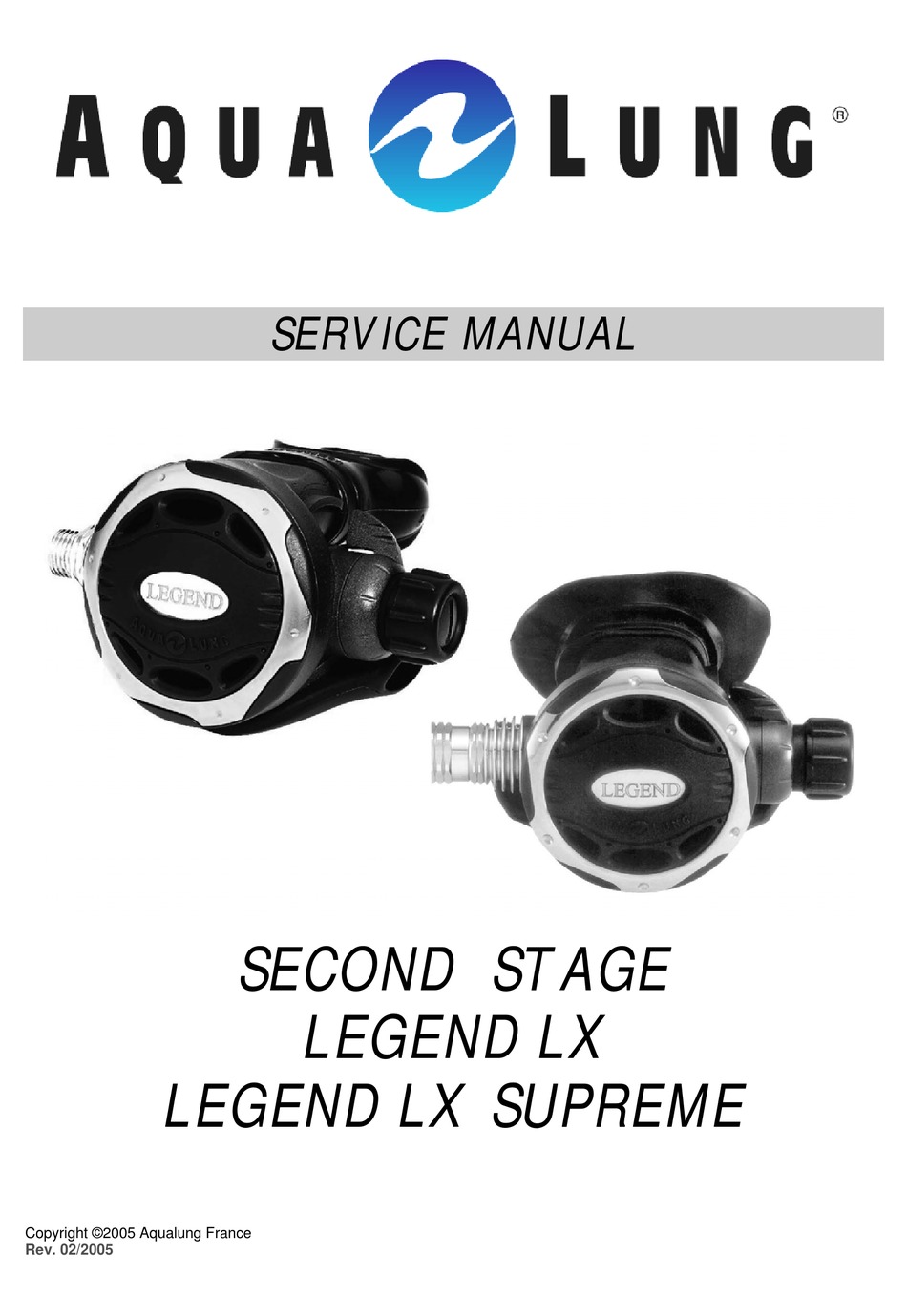 AQUA LUNG SECOND STAGE SERVICE MANUAL Pdf Download | ManualsLib