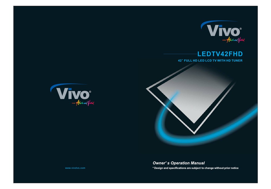 VIVO LEDTV42FHD OWNER'S OPERATION MANUAL Pdf Download | ManualsLib