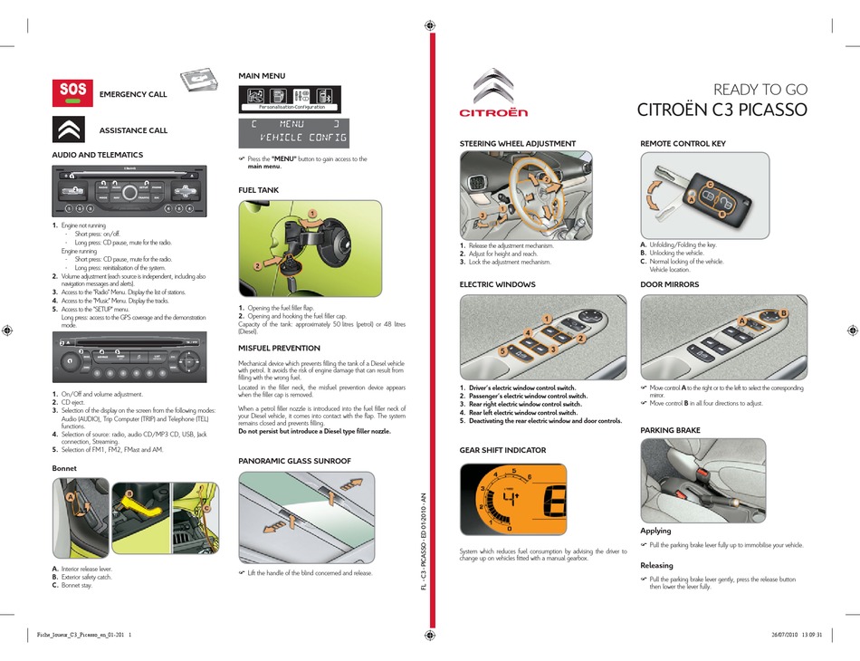 CITROEN C3 PICASSO USER MANUAL Pdf Download | ManualsLib