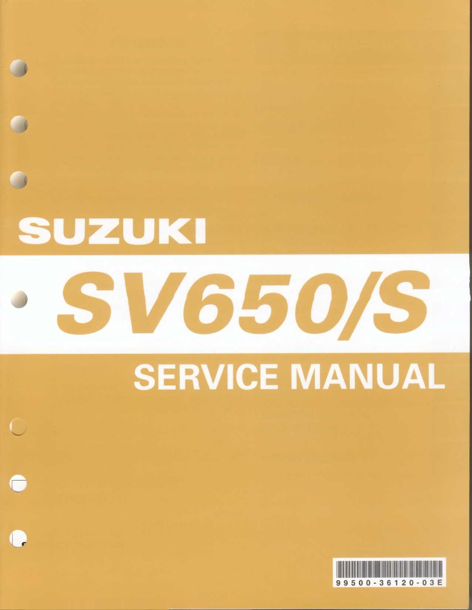 SV 650 S Suzuki SV 650 1999-2009 Reparaturanleitung