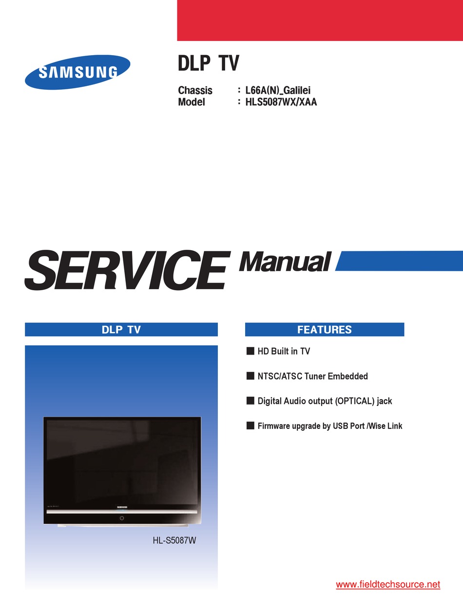 Samsung Hls5087wx Xaa Service Manual Pdf Download Manualslib