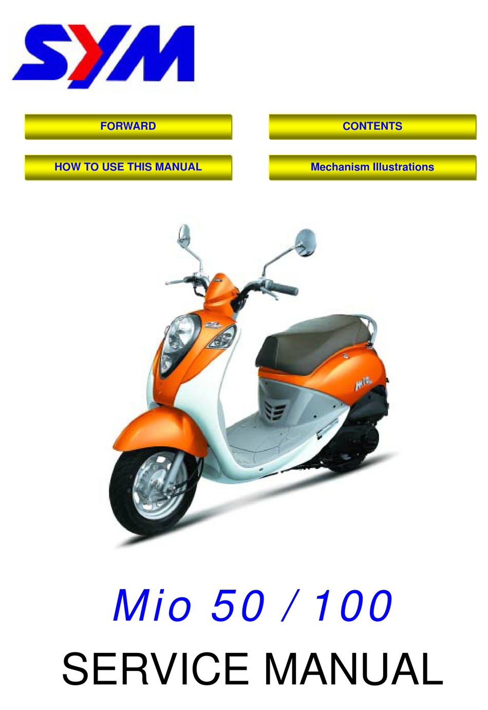 Sym Mio 50 Service Manual Pdf Download Manualslib