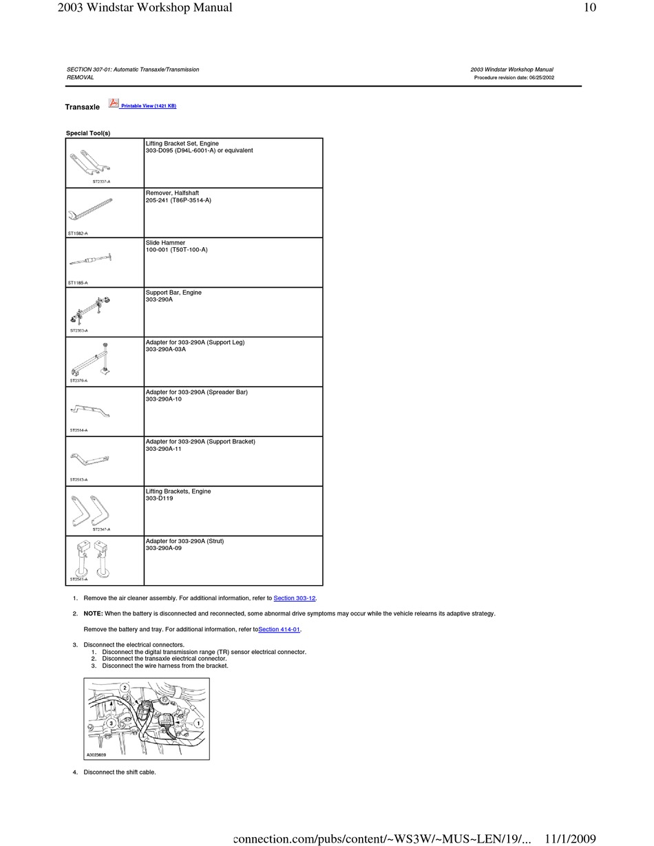 Ford Windstar 2003 Workshop Manual Pdf Download Manualslib