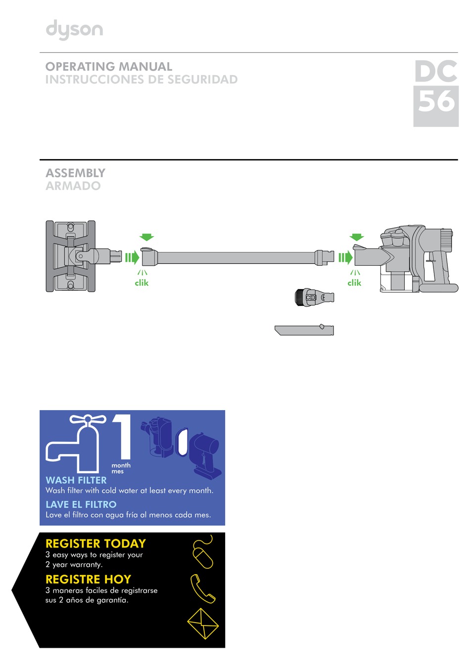 DYSON DC56 OPERATING MANUAL Pdf Download | ManualsLib