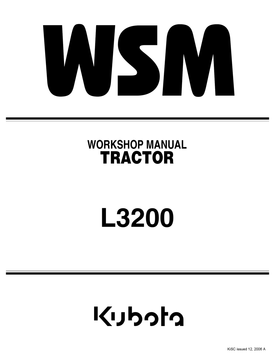 Kubota L3200 Workshop Manual Pdf Download Manualslib