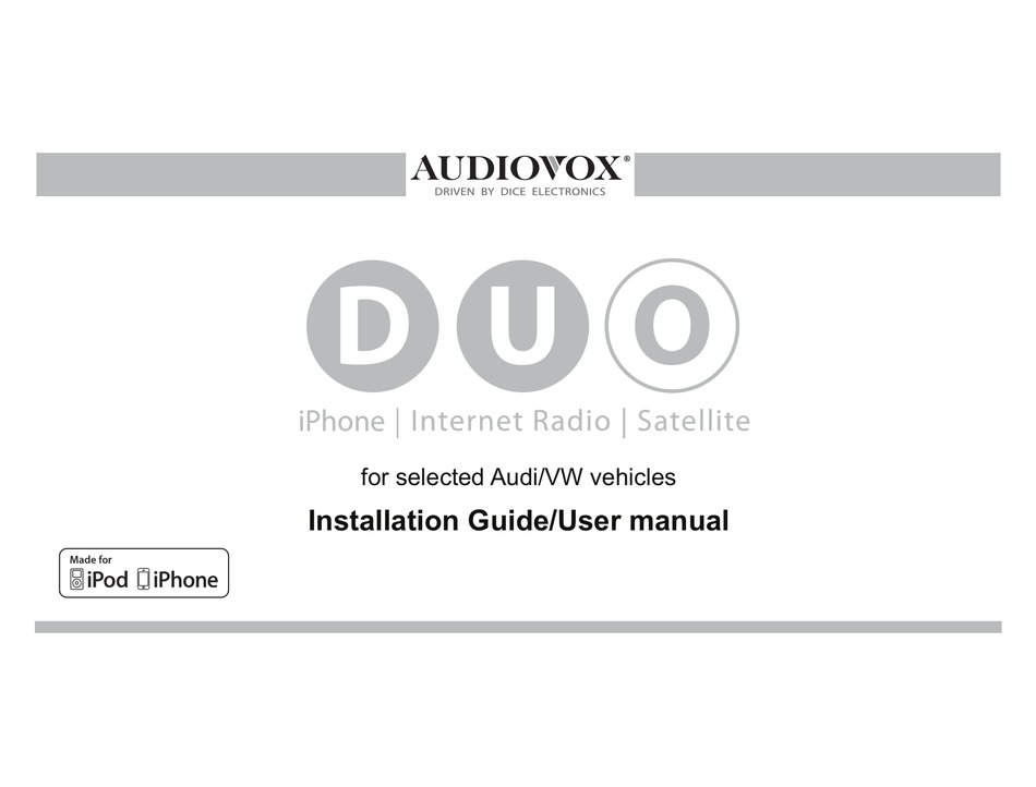 AUDIOVOX DUO INSTALLATION MANUAL & USER MANUAL Pdf Download | ManualsLib