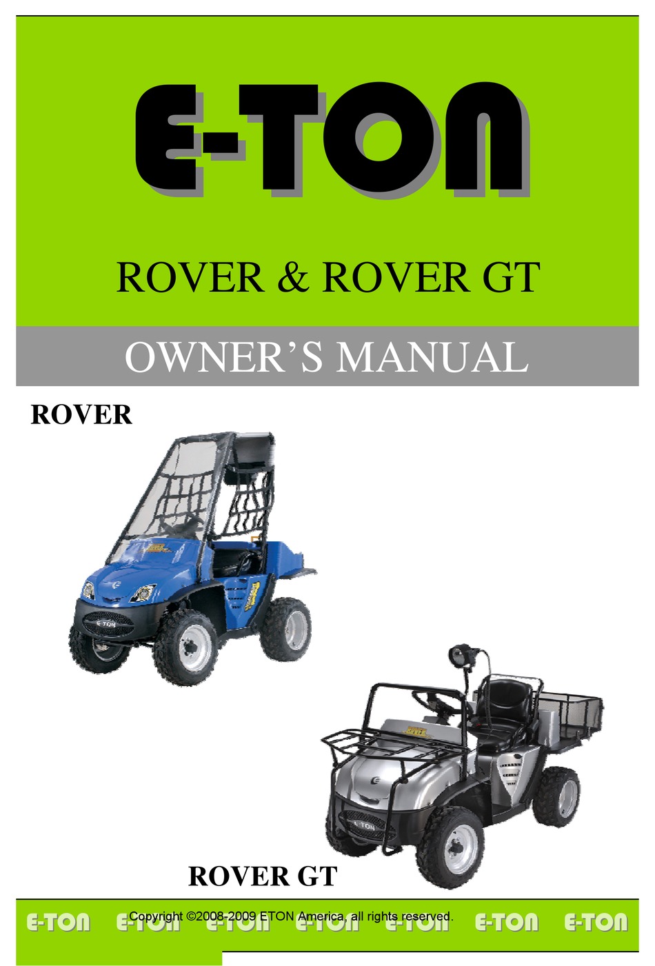 E Ton Rover Owner S Manual Pdf Download Manualslib