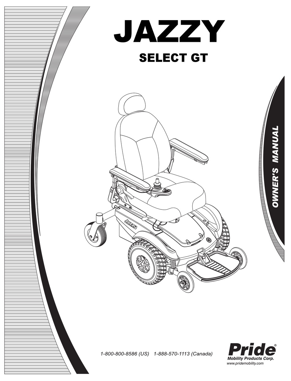 PRIDE MOBILITY JAZZY SELECT GT OWNER'S MANUAL Pdf Download | ManualsLib