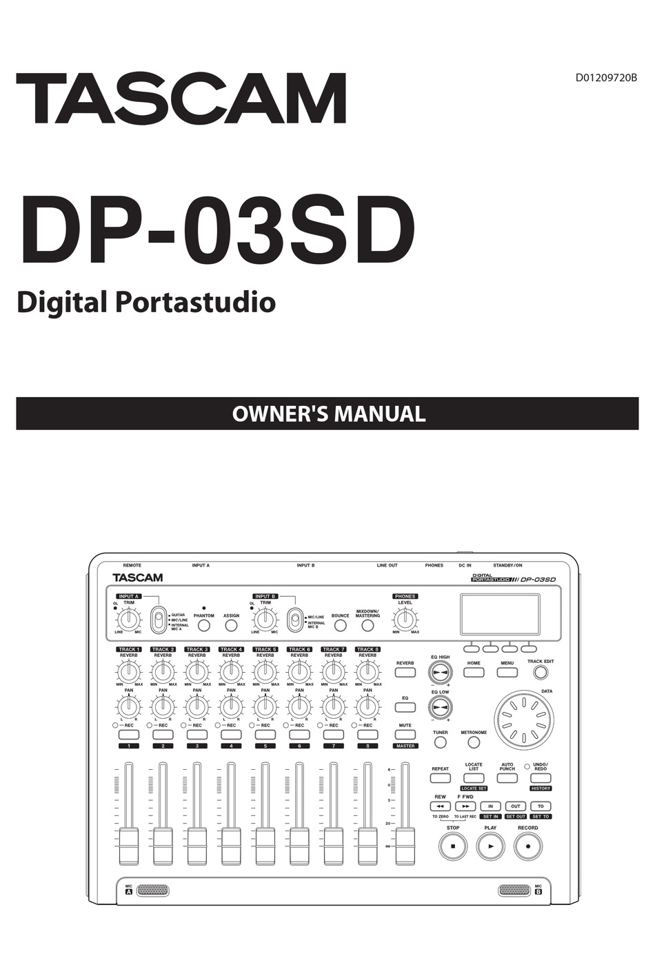 TASCAM DIGITAL PORTASTUDIO DP-03SD OWNER'S MANUAL Pdf Download | ManualsLib