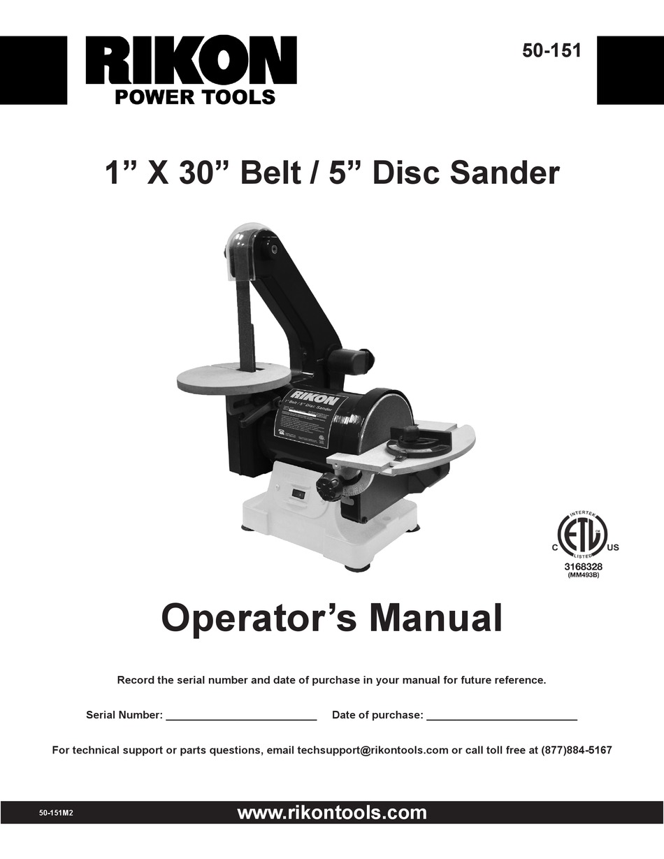 RIKON POWER TOOLS 50-151 OPERATOR'S MANUAL Pdf Download | ManualsLib