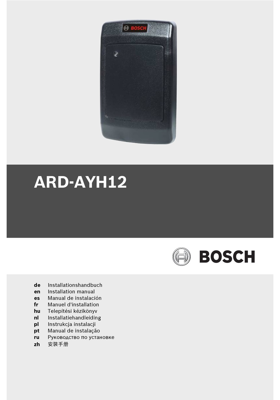 Bosch ARD AYH12 Installation Manual Page 75