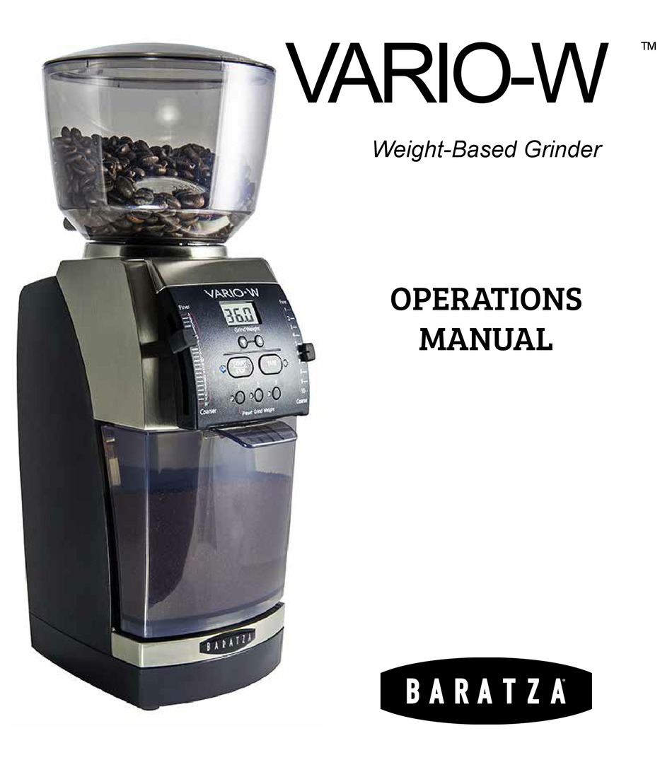 BARATZA VARIO-W OPERATION MANUAL Pdf 