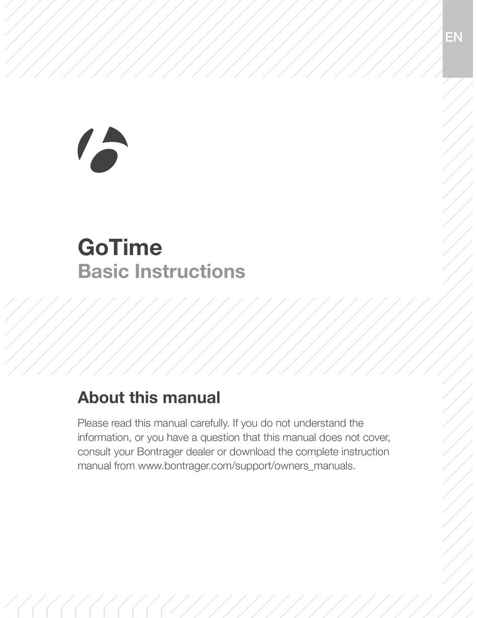BONTRAGER GOTIME BASIC INSTRUCTIONS Pdf Download ManualsLib