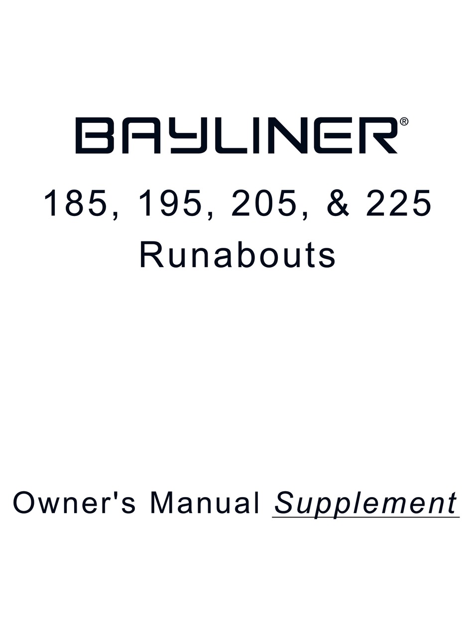 Bayliner 185 Owner S Manual Pdf