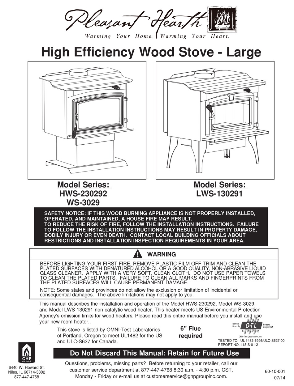 Installation - pleasant hearth LWS-130291 Series Owner's Manual [Page 4] |  ManualsLib
