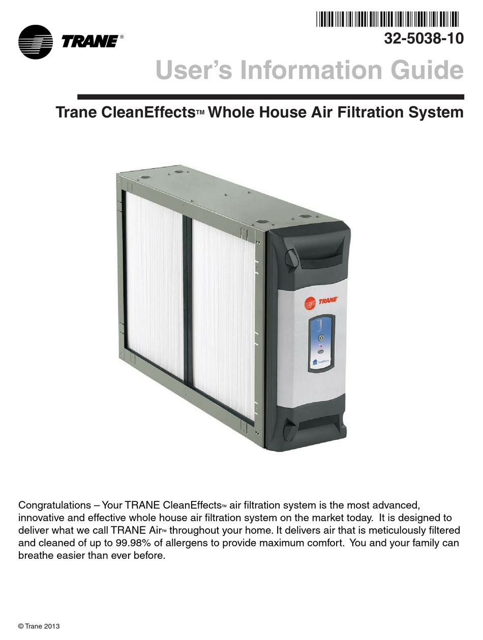 trane cleaneffects whole house air filtration system price