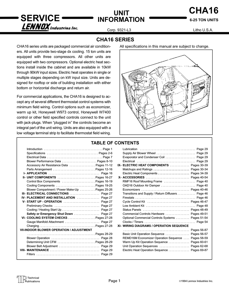 LENNOX CHA16 SERVICE MANUAL Pdf Download ManualsLib