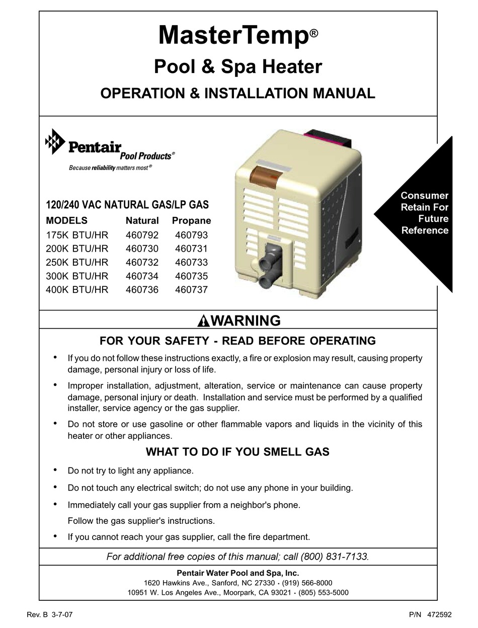 pentair pool control panel manual