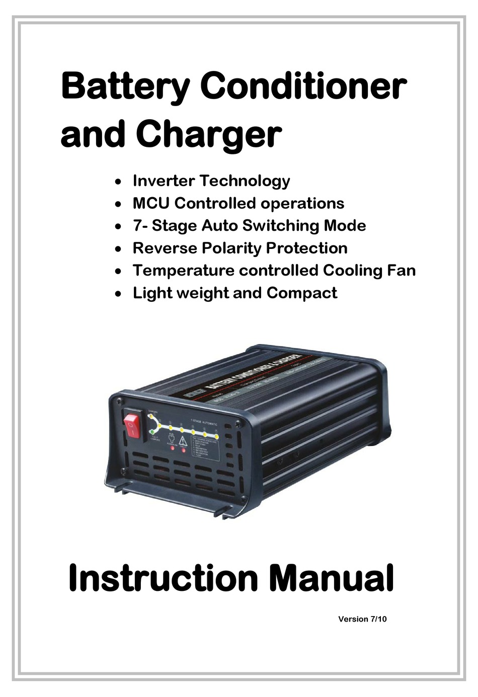 AE BATTERY CONDITIONER AND CHARGER INSTRUCTION MANUAL Pdf Download