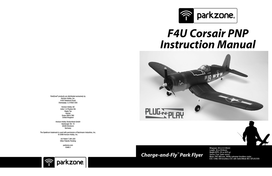 HORIZON HOBBY F4U CORSAIR PNP INSTRUCTION MANUAL Pdf Download | ManualsLib