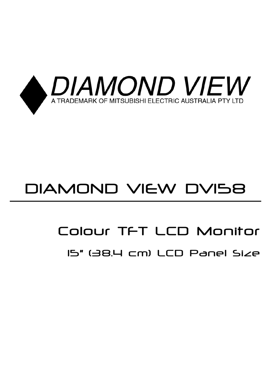 DIAMOND VIEW DV158 USER MANUAL Pdf Download ManualsLib