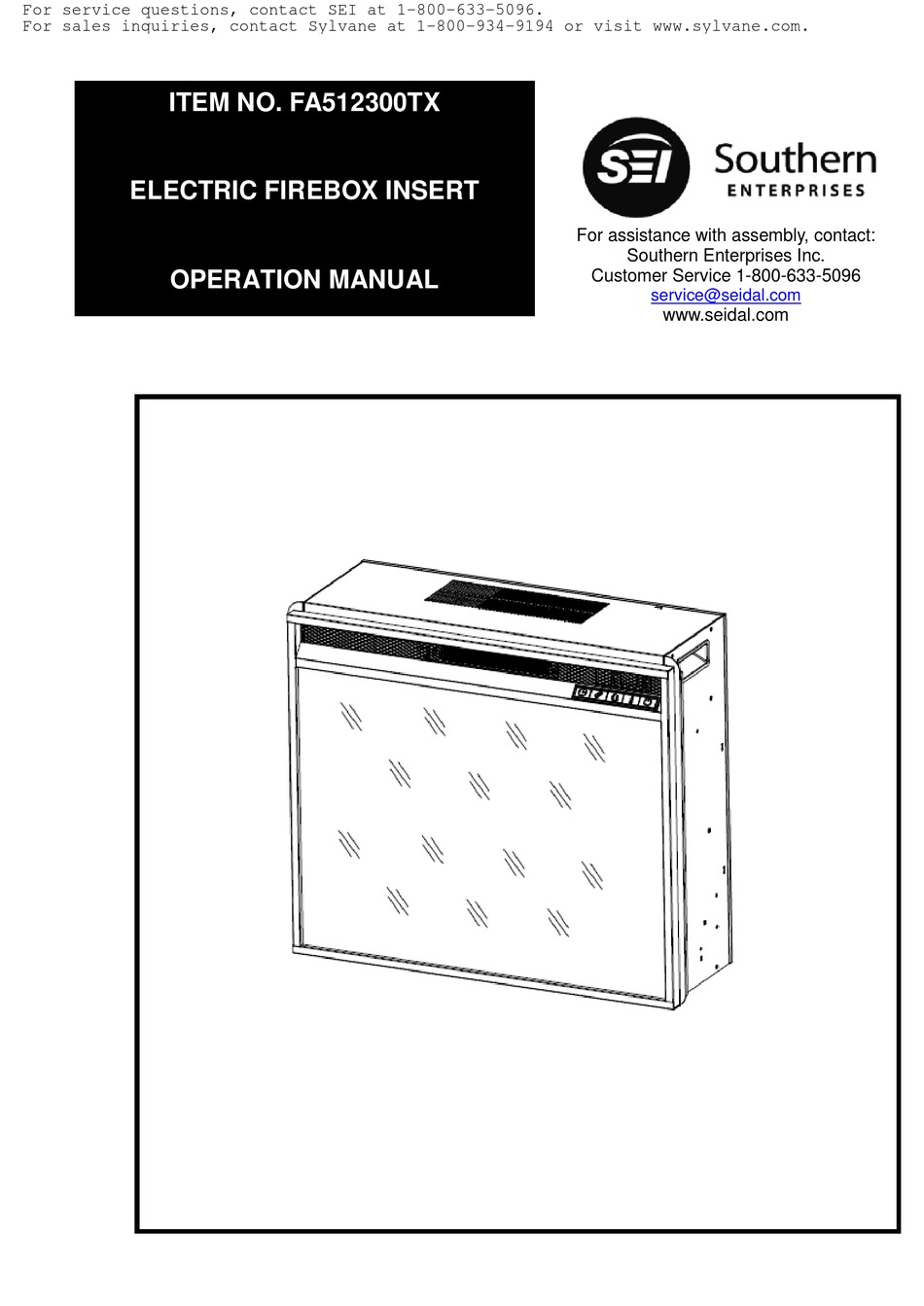 SOUTHERN ENTERPRISES FA512300TX OPERATION MANUAL Pdf Download | ManualsLib