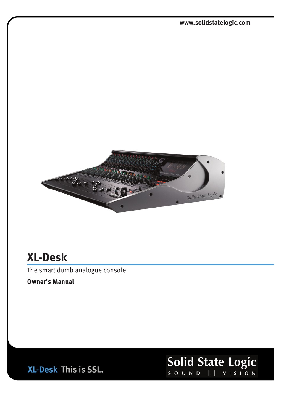 Solid State Logic Xl Desk Owner S Manual Pdf Download Manualslib