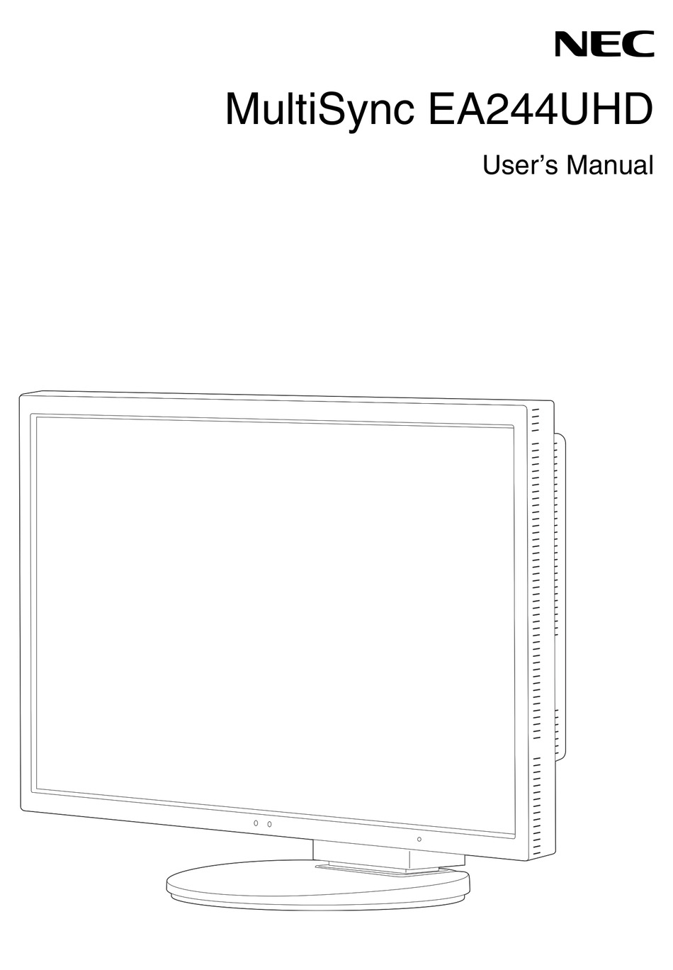 NEC MULTISYNC EA244UHD USER MANUAL Pdf 