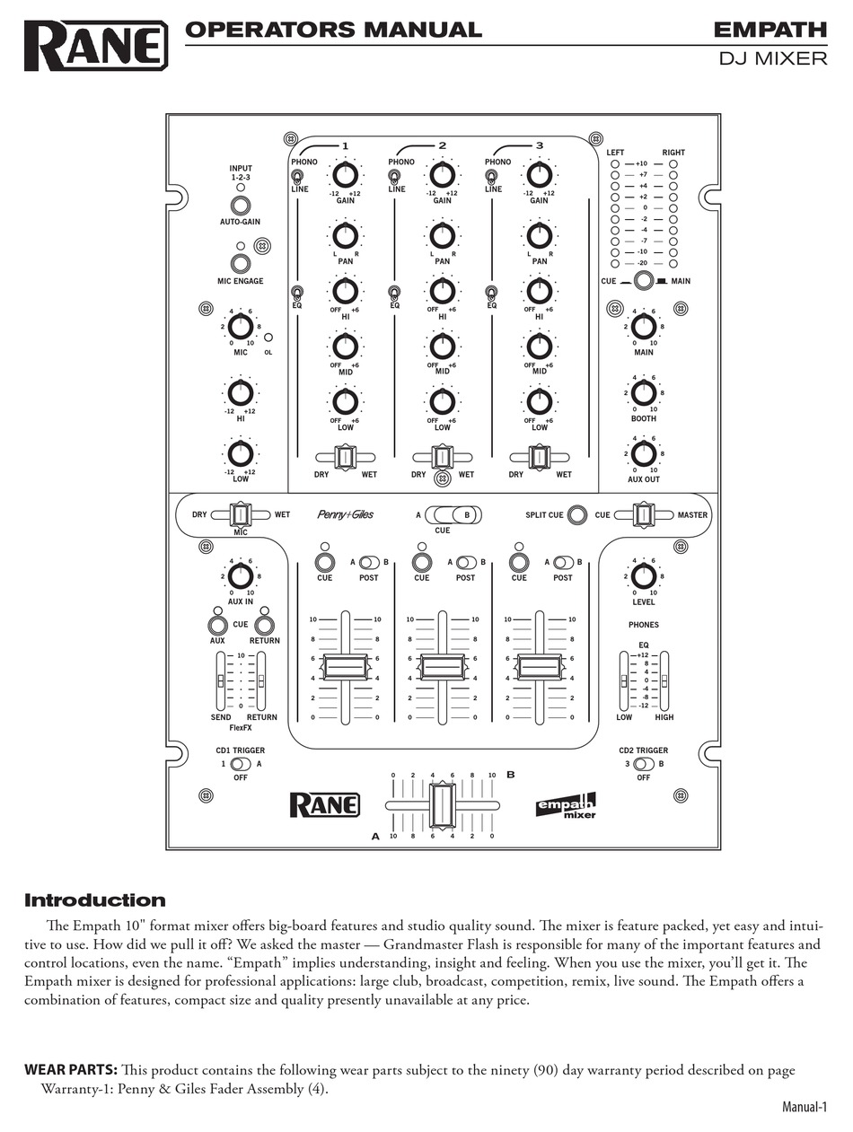 RANE EMPATH OPERATOR'S MANUAL Pdf Download ManualsLib