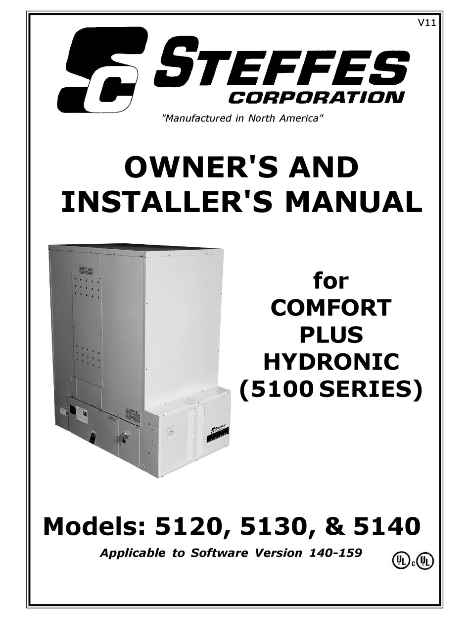 STEFFES COMFORT PLUS HYDRONIC 5120 OWNER'S AND INSTALLER'S MANUAL Pdf