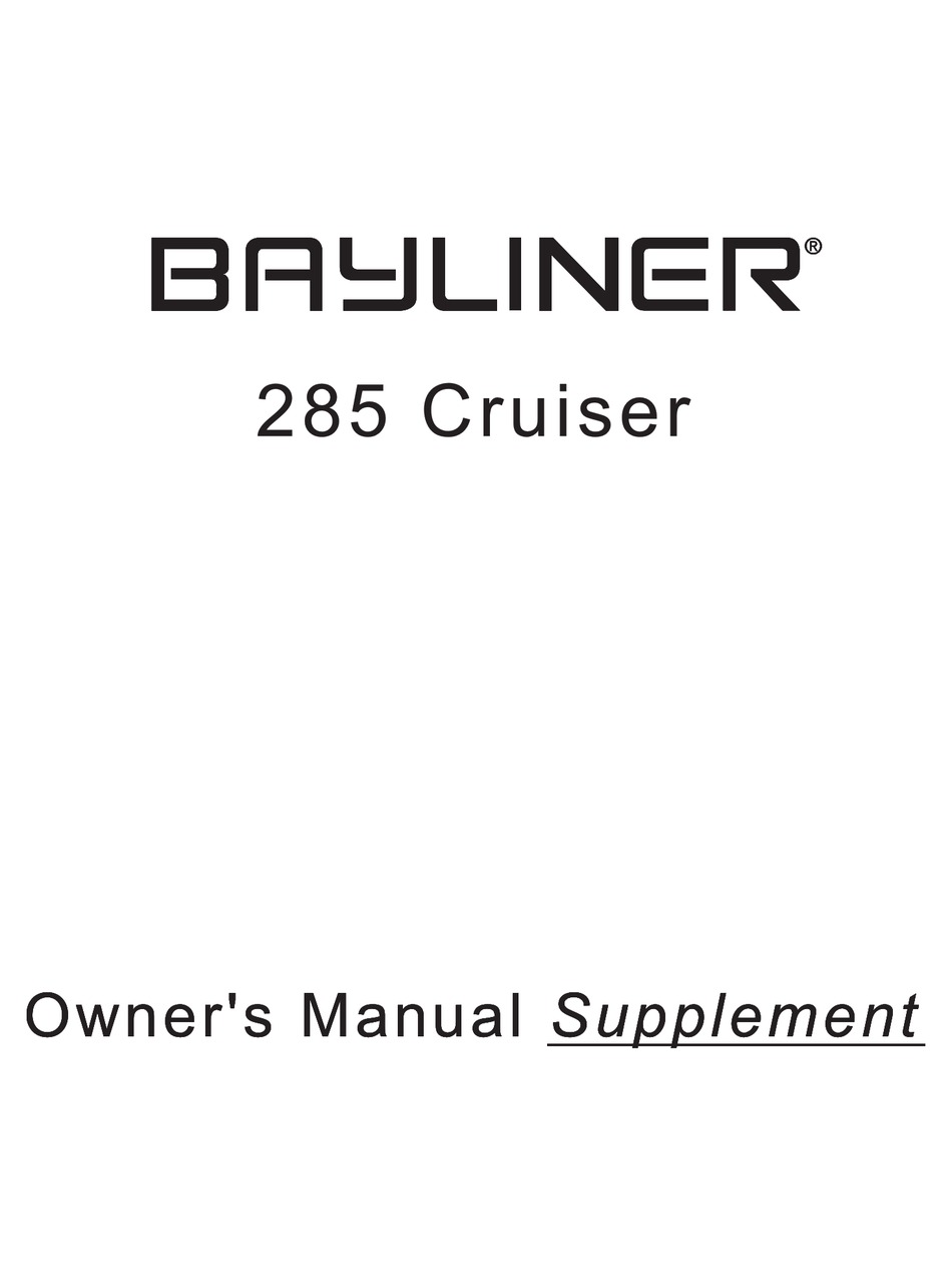 bayliner cruiser and yacht owners manual