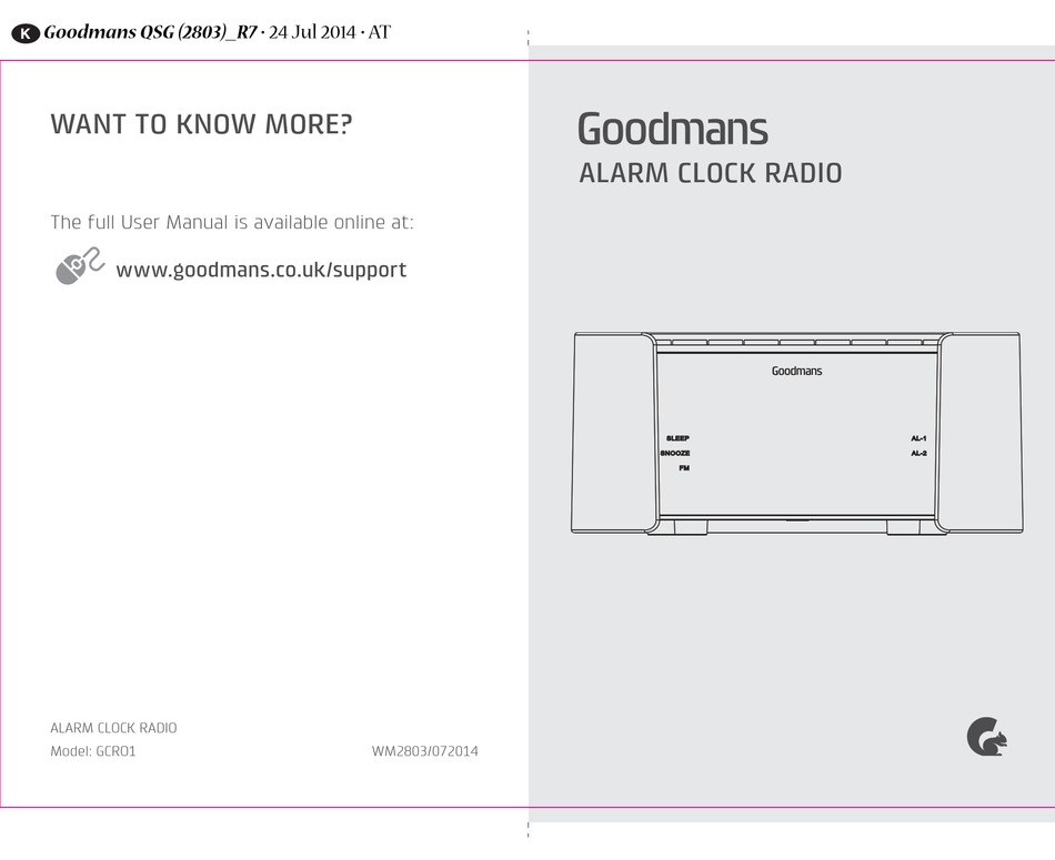 GOODMANS GCRO1 USER MANUAL Pdf Download ManualsLib