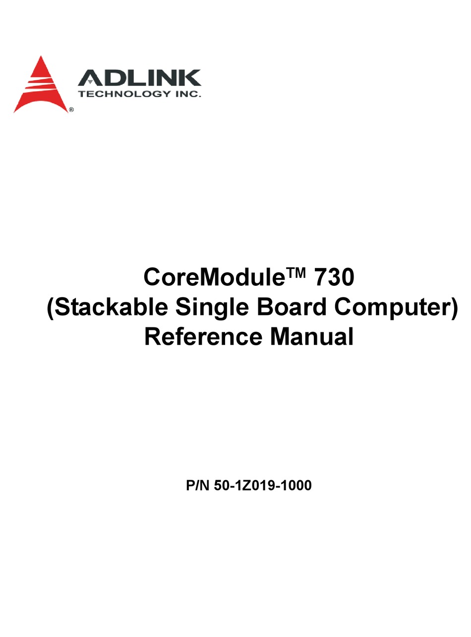 ADLINK TECHNOLOGY COREMODULE 730 REFERENCE MANUAL Pdf Download | ManualsLib