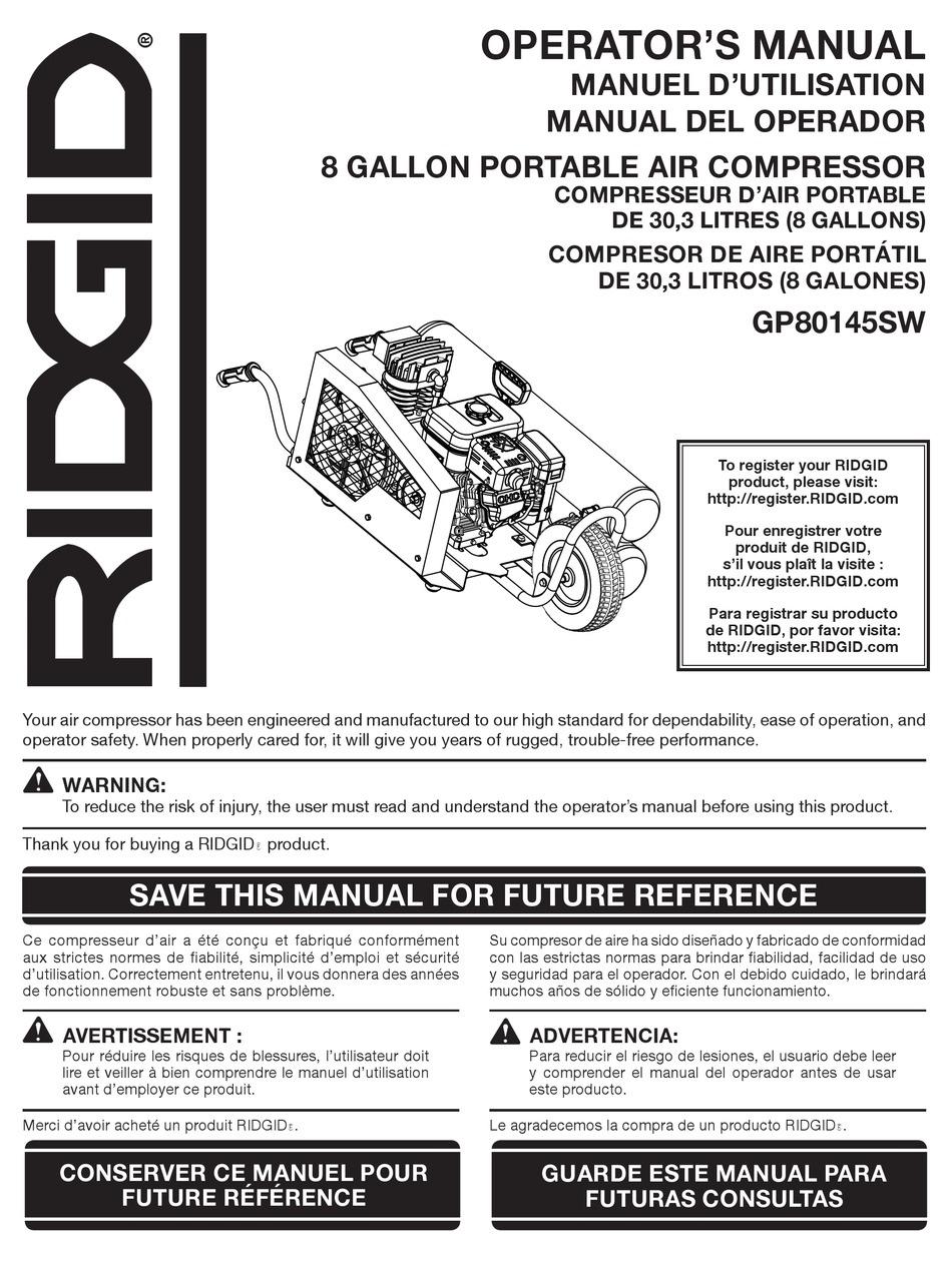 RIDGID GP80145SW OWNER'S MANUAL Pdf Download | ManualsLib