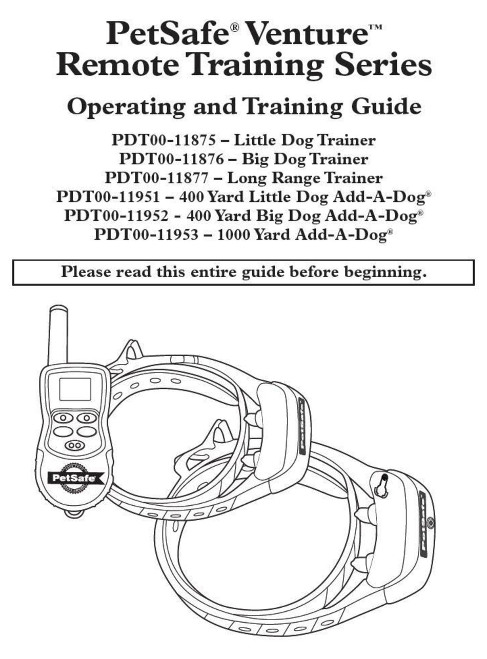 PETSAFE PDT0011875 OPERATING AND TRAINING MANUAL Pdf Download ManualsLib