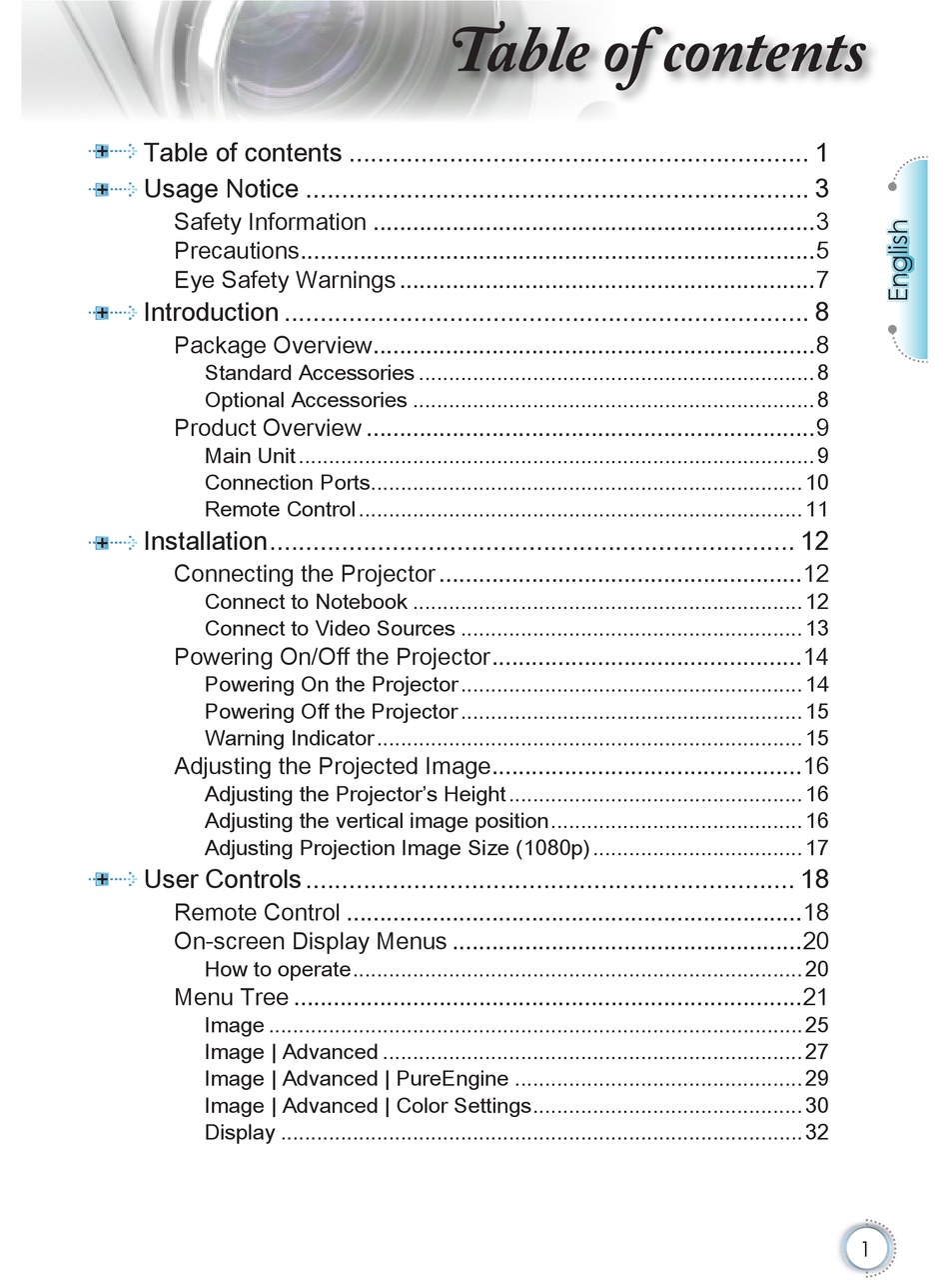 OPTOMA HD50 INSTRUCTION MANUAL Pdf Download | ManualsLib