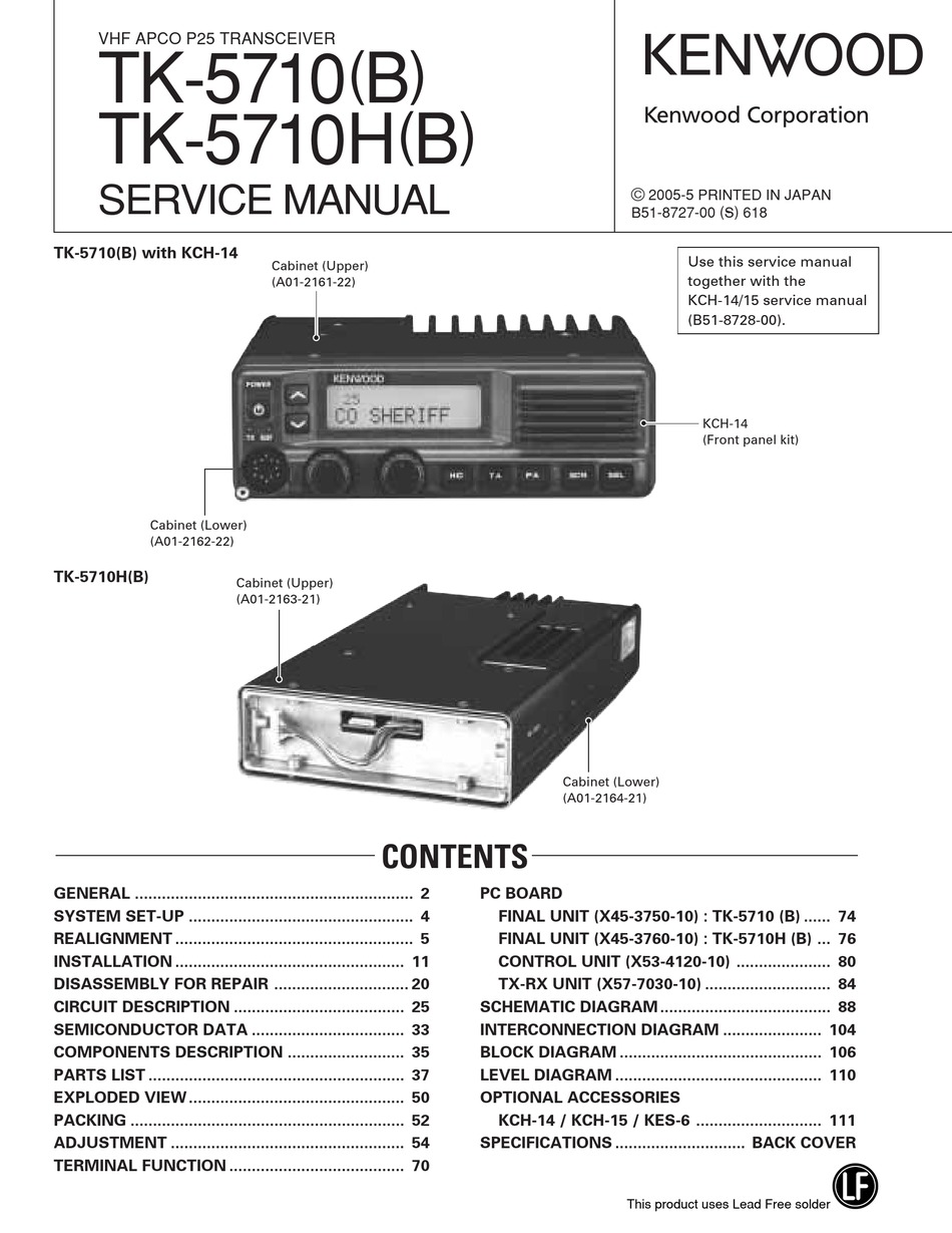 KENWOOD TK-5710 SERVICE MANUAL Pdf Download | ManualsLib