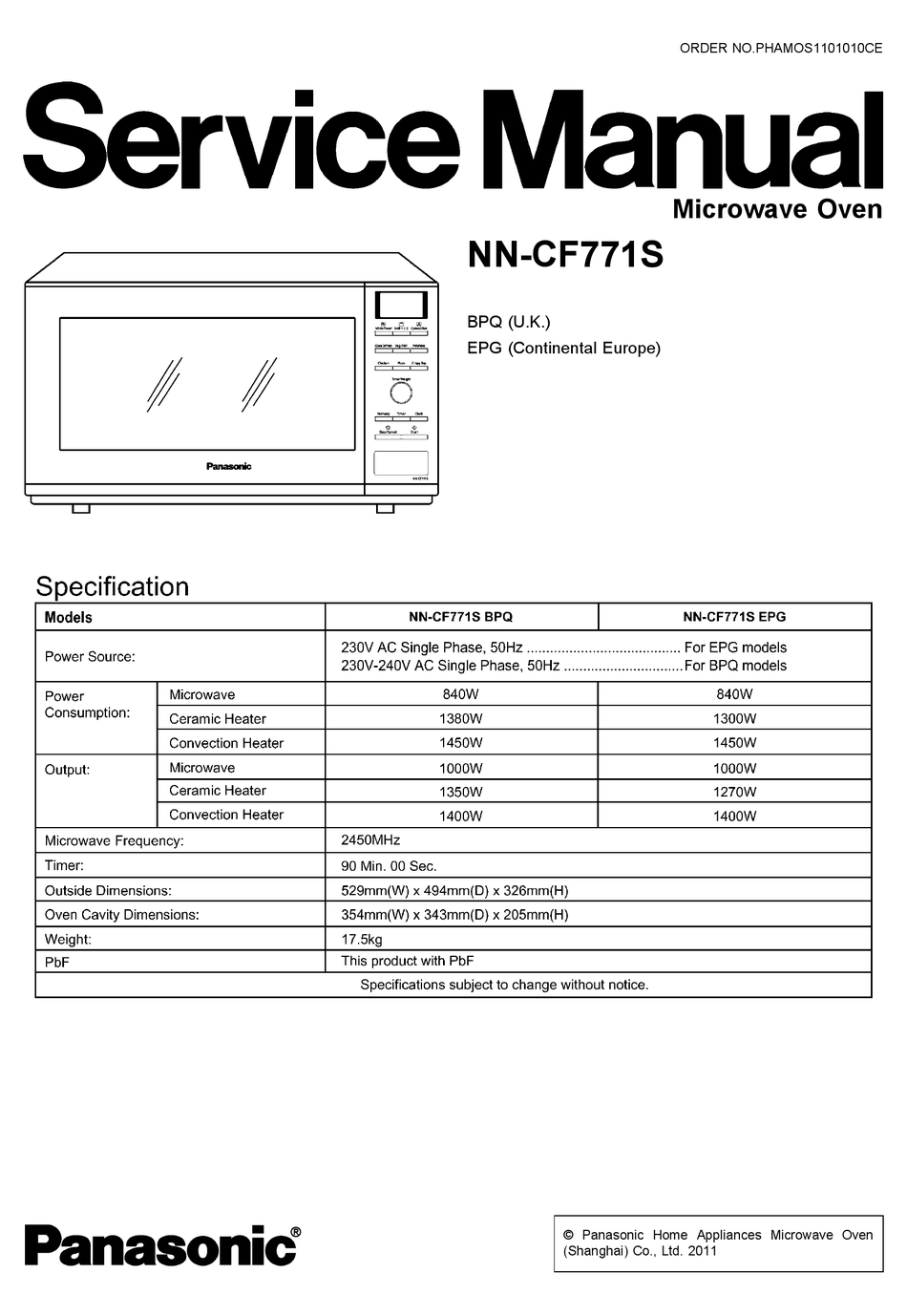 Panasonic Nn Cf771s Service Manual Pdf Download Manualslib