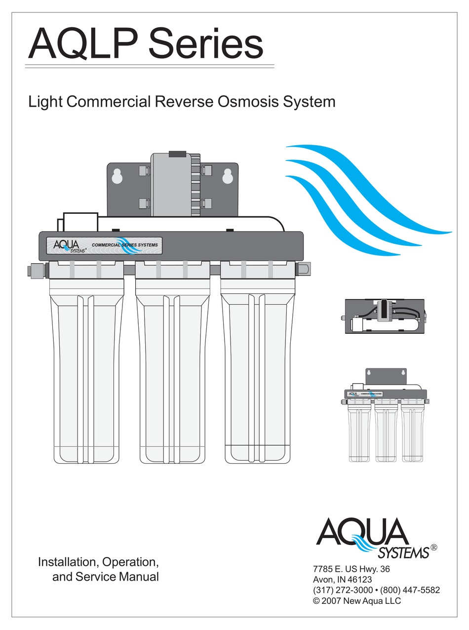 AQUA SYSTEMS AQLP SERIES INSTALLATION, OPERATION AND SERVICE MANUAL Pdf