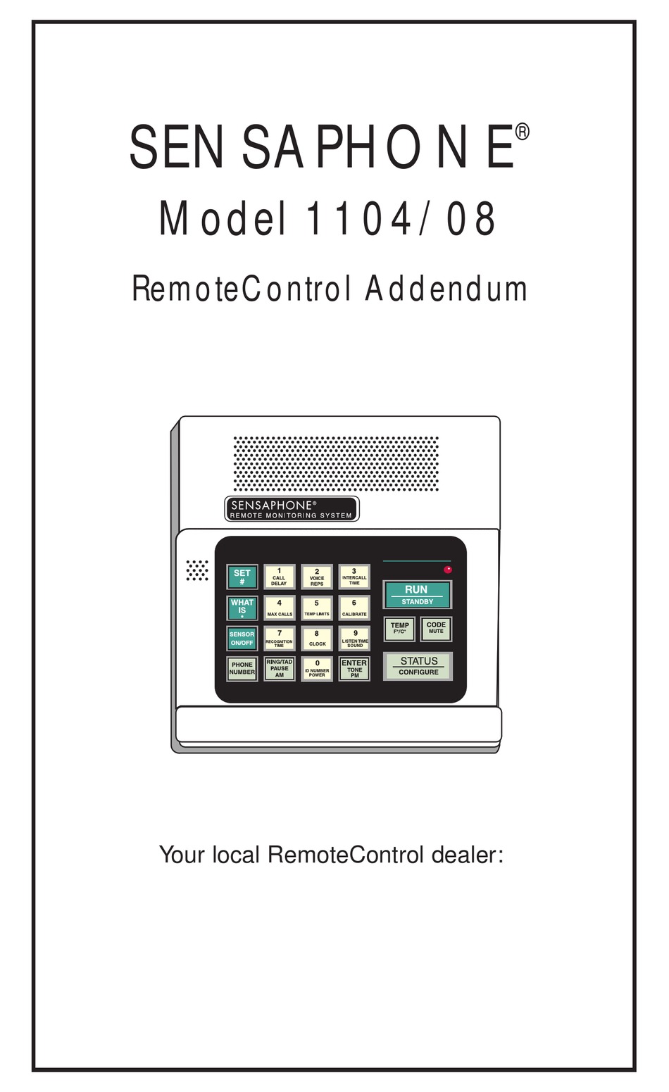 SENSAPHONE 1104 OWNER'S MANUAL ADDENDUM Pdf Download | ManualsLib