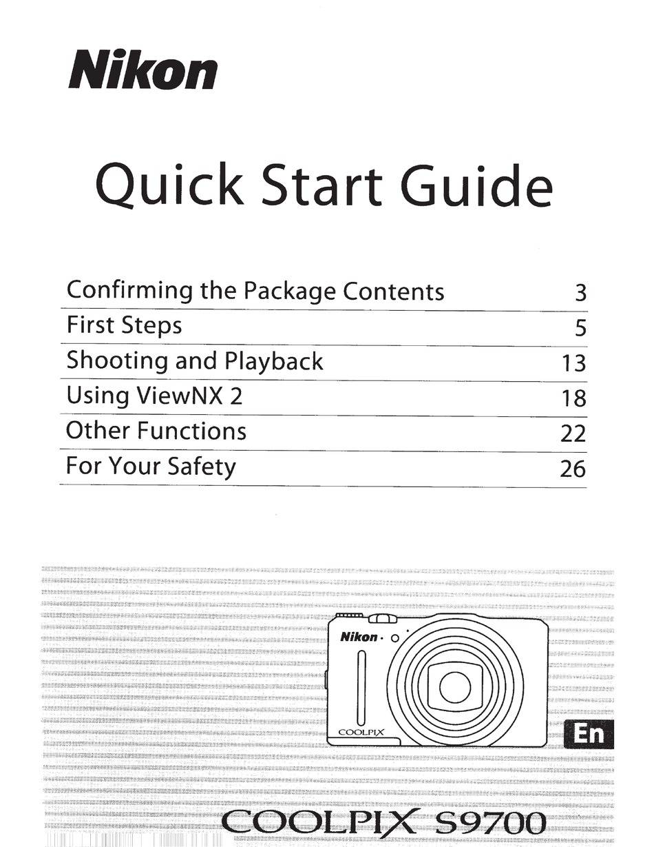 NIKON COOLPIX S9700 QUICK START MANUAL Pdf Download | ManualsLib