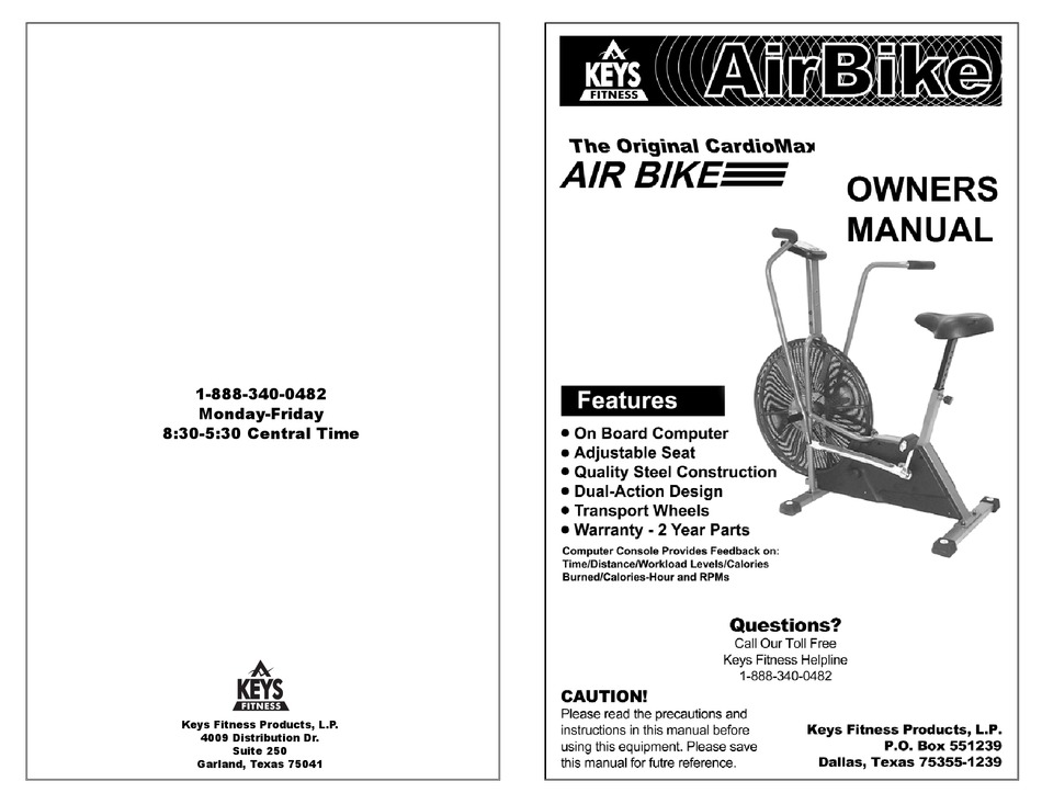 keys fitness air bike