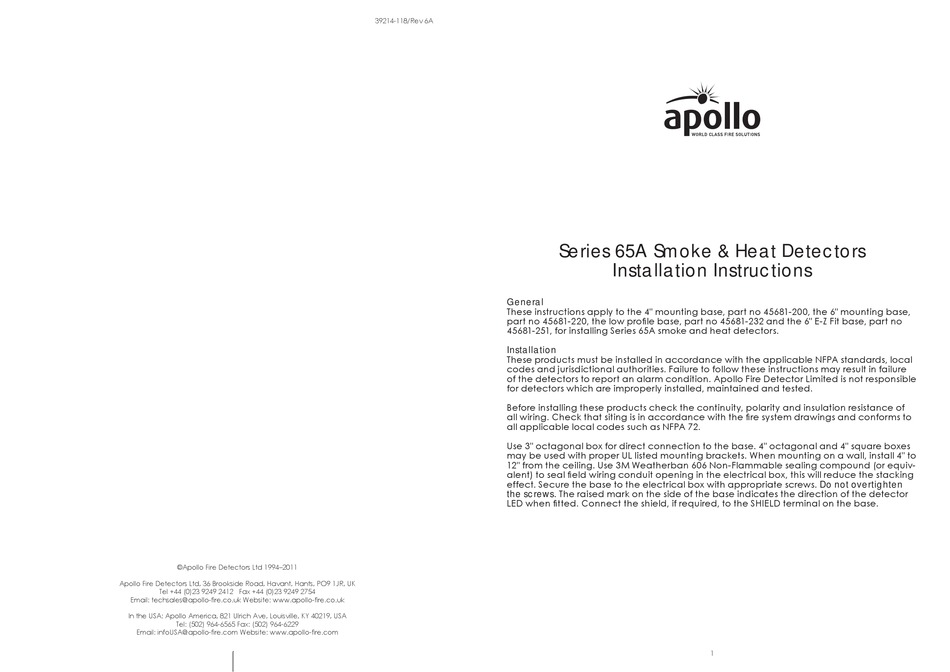 apollo 65a series installation instruction pdf download