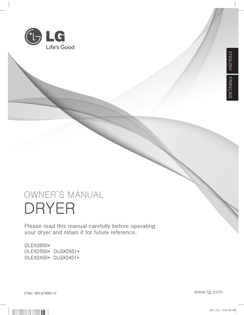 LG DLEX2650X OWNER'S MANUAL Pdf Download | ManualsLib