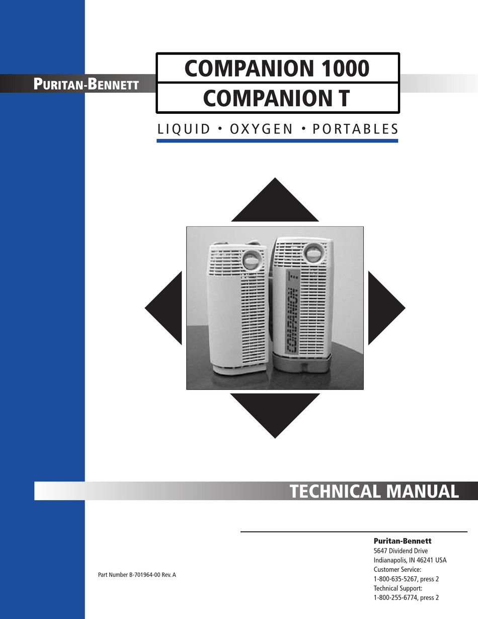 PURITAN BENNETT COMPANION 1000 TECHNICAL MANUAL Pdf Download | ManualsLib